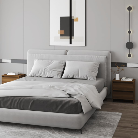 vidaXL Yöpöydät 2 kpl ruskea tammi 45x34,5x44,5 cm lastulevy