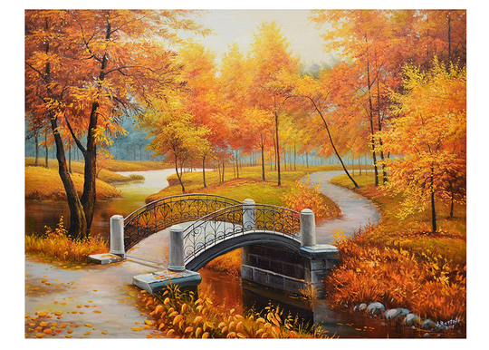 Öljymaalaus KULTAINEN SYKSY 90x120 cm