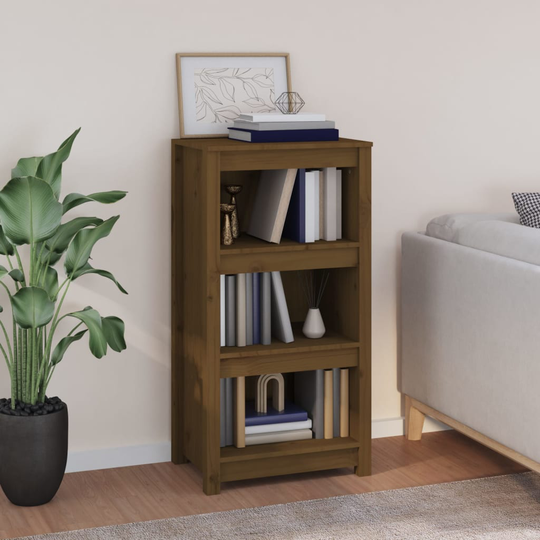 vidaXL Kirjahylly hunajanruskea 50x35x97 cm täysi mänty