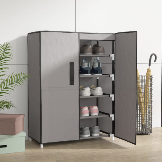 vidaXL Kenkäkaappi harmaa 60x28x90 cm kangas