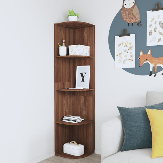 vidaXL Lattiakulmahylly ruskea tammi 40x41,5x180 cm lastulevy