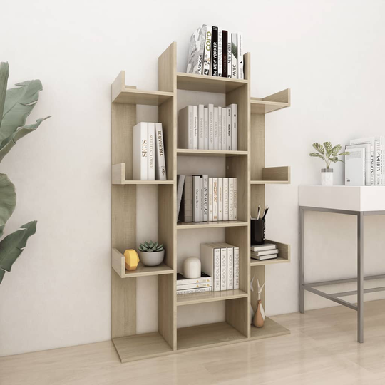 vidaXL Kirjahylly Sonoma-tammi 86x25,5x140 cm lastulevy