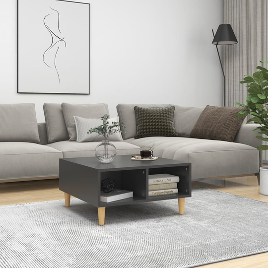 vidaXL Sohvapöytä harmaa 60x60x30 cm lastulevy