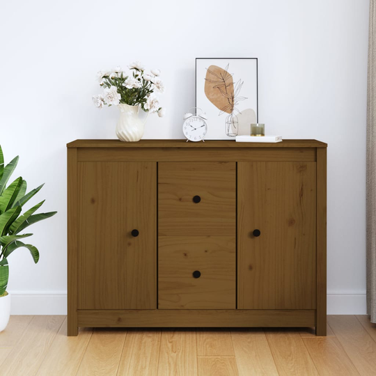 vidaXL Senkki hunajanruskea 100x35x74 cm täysi mänty