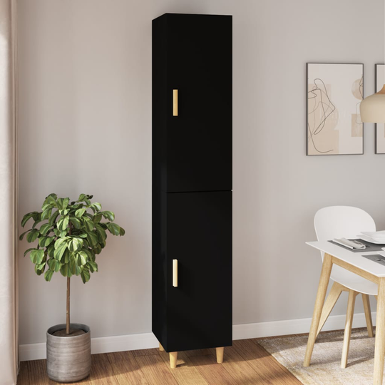vidaXL Kaappi musta 34,5x34x180 cm tekninen puu