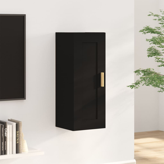 vidaXL Seinäkaappi musta 35x34x90 cm tekninen puu