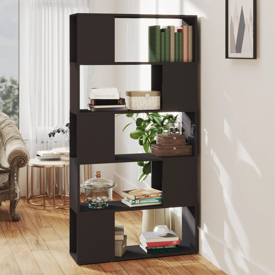 vidaXL Kirjahylly/tilanjakaja harmaa 80x24x155 cm lastulevy