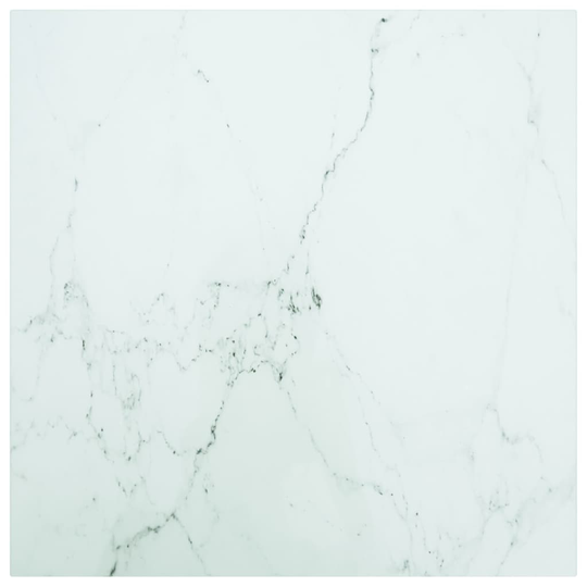 vidaXL Pöytälevy valkoinen 60x60 cm 6 mm karkaistu lasi marmorikuvio