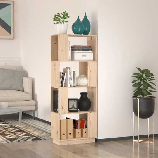 vidaXL Kirjahylly/tilanjakaja 51x25x132 cm täysi mänty