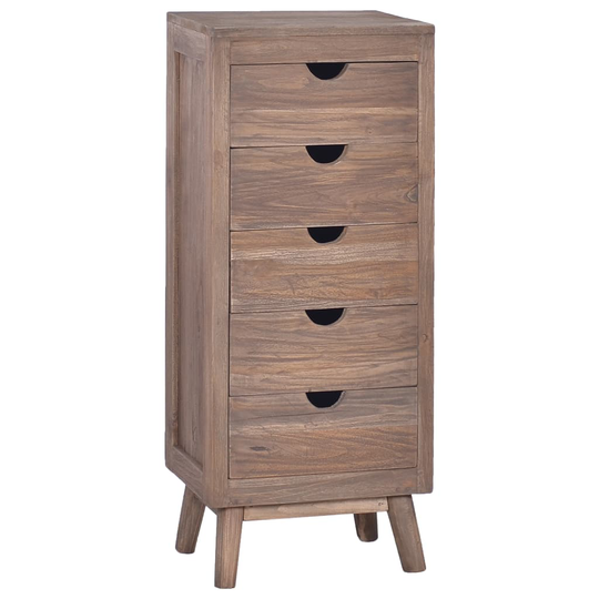 vidaXL Senkki 5 vetolaatikolla 40x30x100 cm täysi tiikki