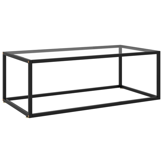 vidaXL Sohvapöytä musta karkaistu lasi 100x50x35 cm