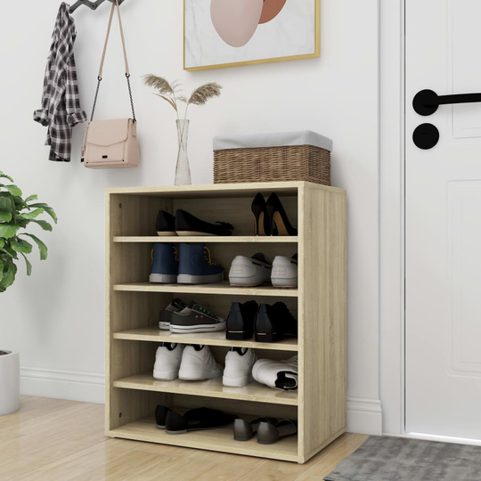 vidaXL Kenkäkaappi Sonoma-tammi 60x35x70 cm lastulevy