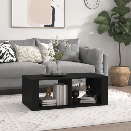 vidaXL Sohvapöytä musta 100x50x36 cm tekninen puu