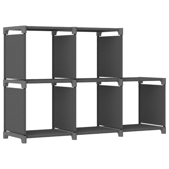vidaXL 5 kuution esittelyhylly harmaa 103x30x72,5 cm kangas