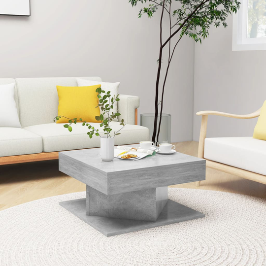 vidaXL Sohvapöytä betoninharmaa 57x57x30 cm lastulevy