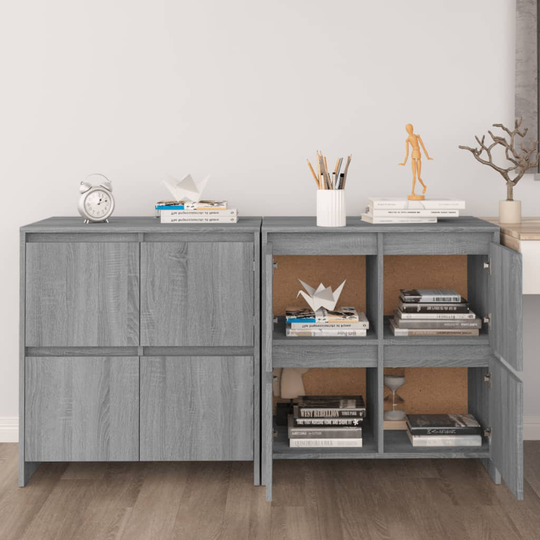 vidaXL Senkit 2 kpl harmaa Sonoma 70x41x75 cm lastulevy