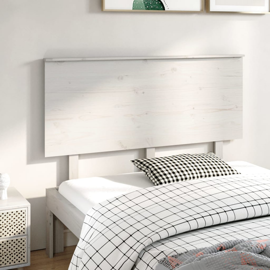 vidaXL Sängynpääty valkoinen 139x6x82,5 cm täysi mänty