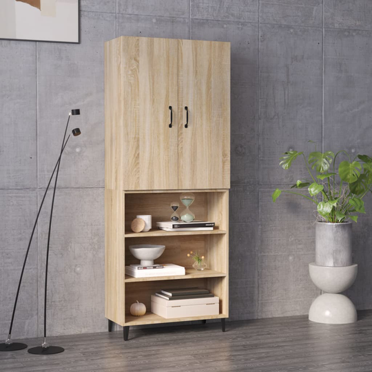vidaXL Kaappi Sonoma tammi 69,5x32,5x180 cm tekninen puu