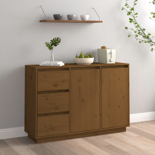 vidaXL Senkki hunajanruskea 111x34x75 cm täysi mänty