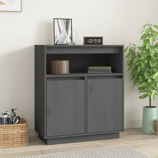 vidaXL Senkki harmaa 70x34x80 cm täysi mänty