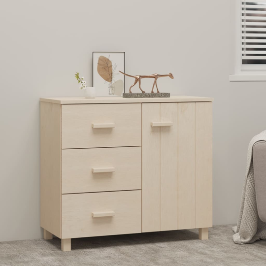 vidaXL Sivupöytä HAMAR hunajanruskea 90x40x80 cm täysi mänty