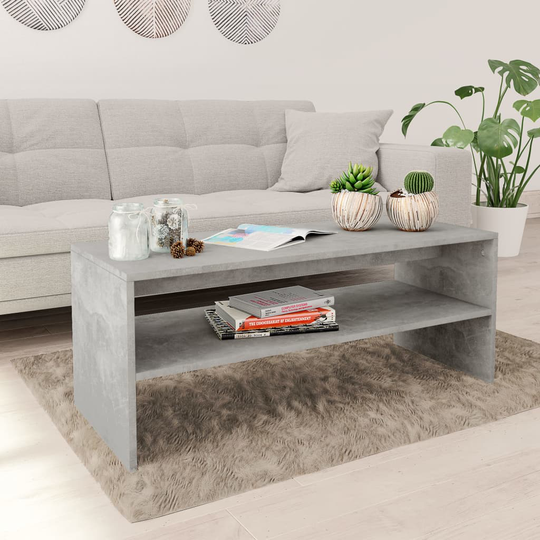 vidaXL Sohvapöytä betoninharmaa 100x40x40 cm lastulevy