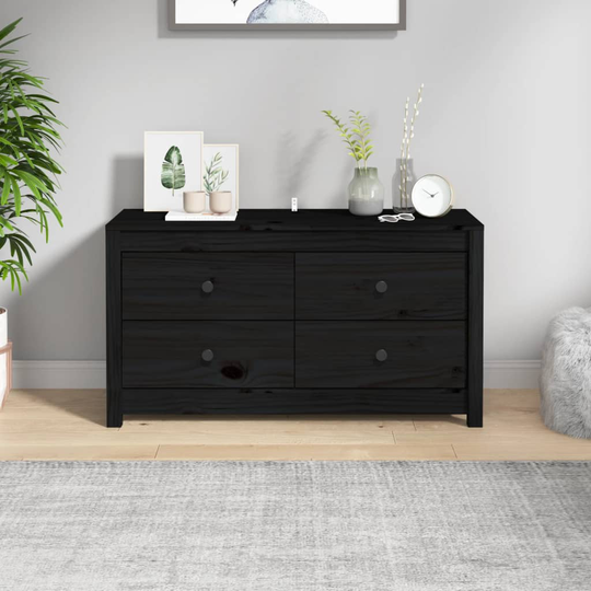 vidaXL Senkki musta 100x40x54 cm täysi mänty