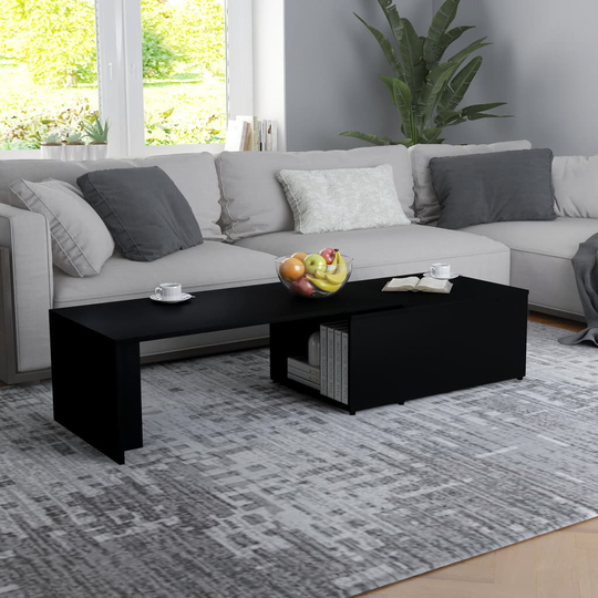 vidaXL Sohvapöytä musta 150x50x35 cm lastulevy