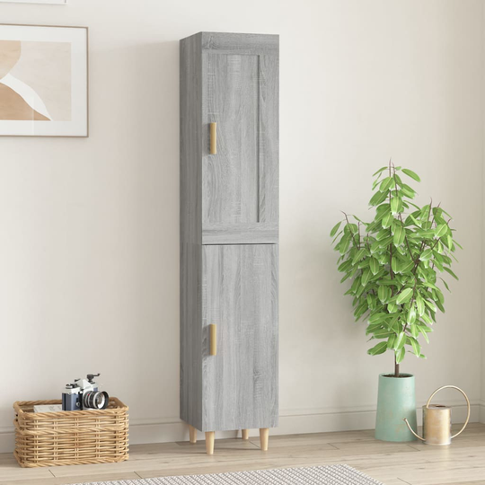 vidaXL Kaappi harmaa Sonoma 35x34x180 cm tekninen puu