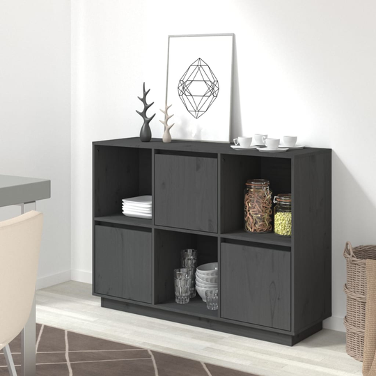 vidaXL Senkki harmaa 110,5x35x80 cm täysi mänty