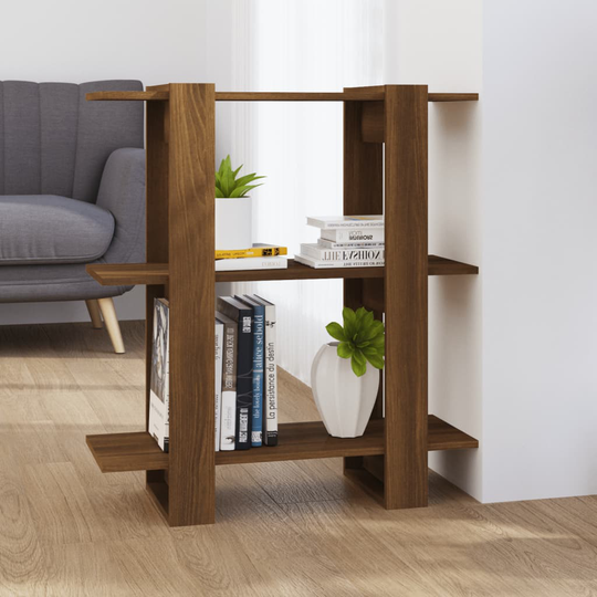 vidaXL Kirjahylly/tilanjakaja ruskea tammi 80x30x87 cm