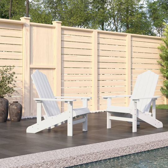 vidaXL Adirondack puutarhatuolit 2 kpl HDPE valkoinen