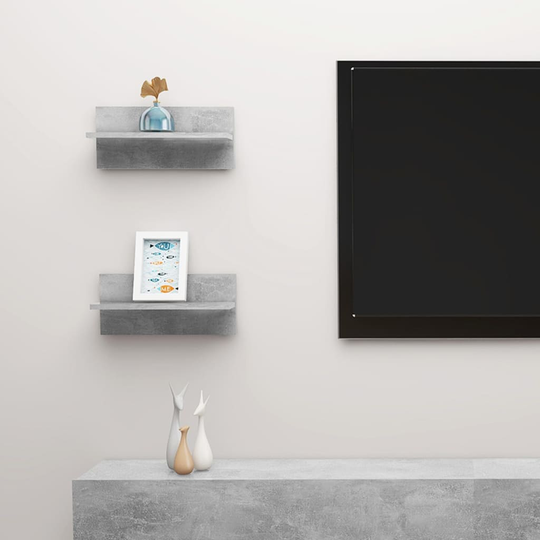vidaXL Seinähyllyt 2 kpl betoninharmaa 40x11,5x18 cm lastulevy