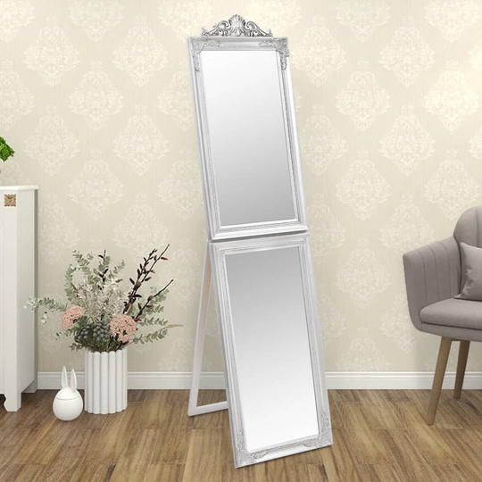 vidaXL Vapaasti seisova peili hopea 45x180 cm