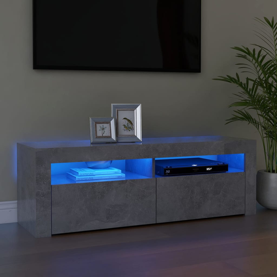 vidaXL TV-taso LED-valoilla betoninharmaa 120x35x40 cm