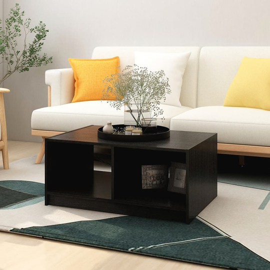 vidaXL Sohvapöytä musta 75x50x33,5 cm täysi mänty