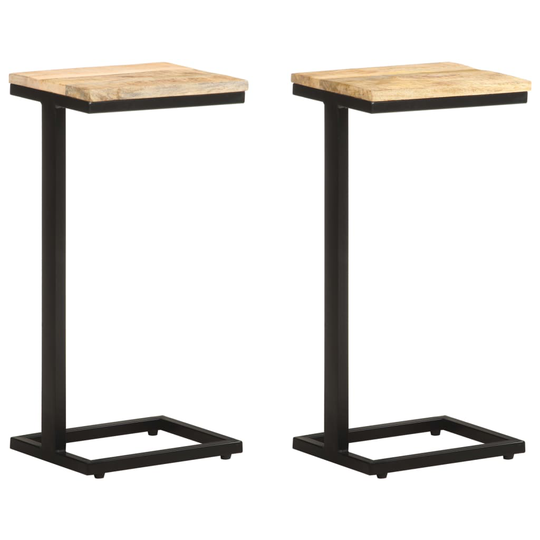 vidaXL Sivupöydät 2 kpl 31,5x24,5x64,5 cm karkea mangopuu