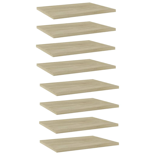 vidaXL Kirjahyllytasot 8 kpl Sonoma tammi 40x30x1,5 cm lastulevy