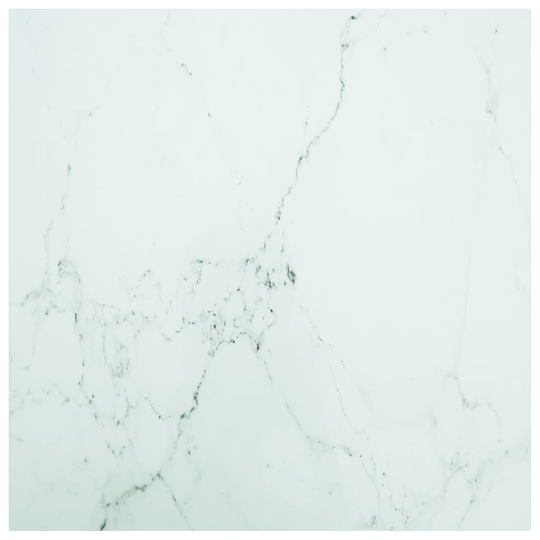 vidaXL Pöytälevy valkoinen 80x80 cm 6 mm karkaistu lasi marmorikuvio