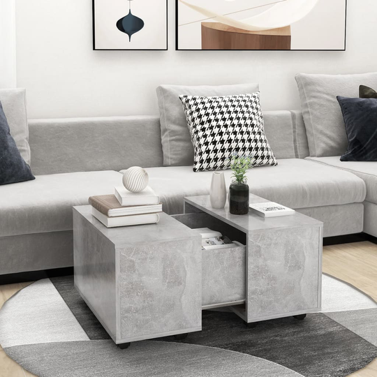 vidaXL Sohvapöytä betoninharmaa 60x60x38 cm lastulevy