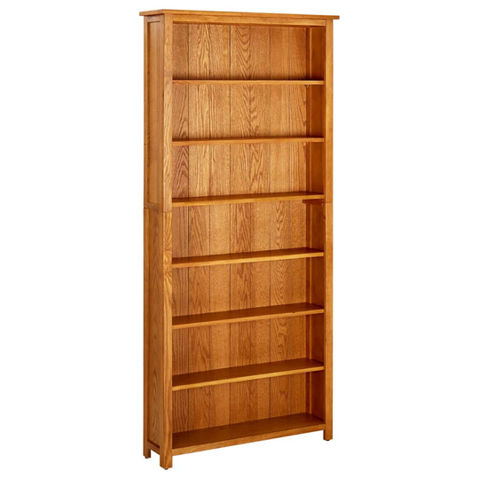 vidaXL 7-kerroksinen kirjahylly 90x22,5x200 cm täysi tammi