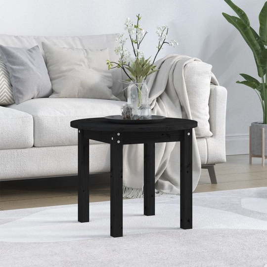 vidaXL Sohvapöytä musta Ø 55x45 cm täysi mänty
