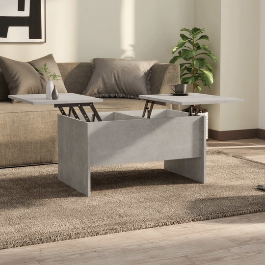vidaXL Sohvapöytä betoninharmaa 80x50x42,5 cm tekninen puu