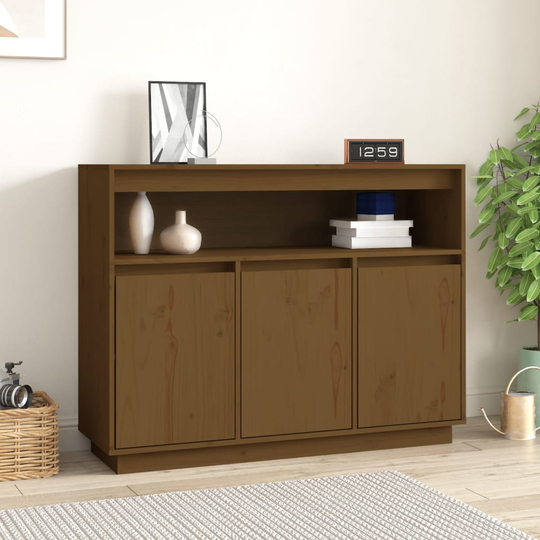 vidaXL Senkki hunajanruskea 104,5x34x80 cm täysi mänty