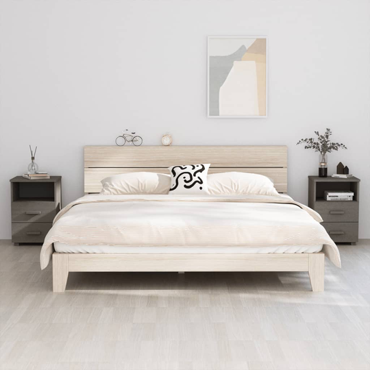 vidaXL Yöpöydät HAMAR 2 kpl vaaleanharmaa 40x35x62 cm täysi puu