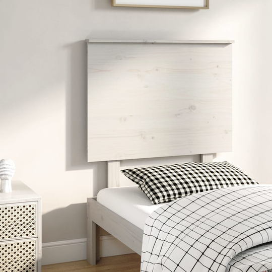 vidaXL Sängynpääty valkoinen 79x6x82,5 cm täysi mänty