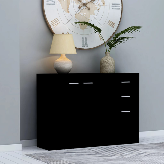 vidaXL Senkki musta 105x30x75 cm lastulevy