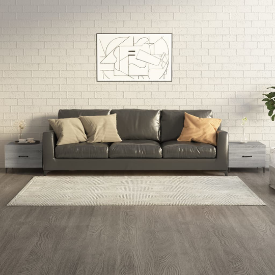 vidaXL Sohvapöydät metallijaloilla 2 kpl harmaa Sonoma 50x50x40 cm