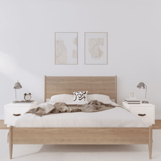 vidaXL Yöpöydät 2 kpl valkoinen 40x34x35 cm täysi mänty