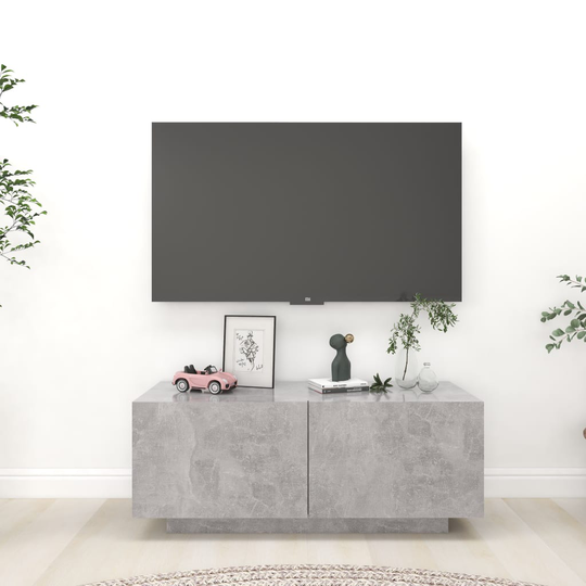 vidaXL TV-taso betoninharmaa 100x35x40 cm lastulevy